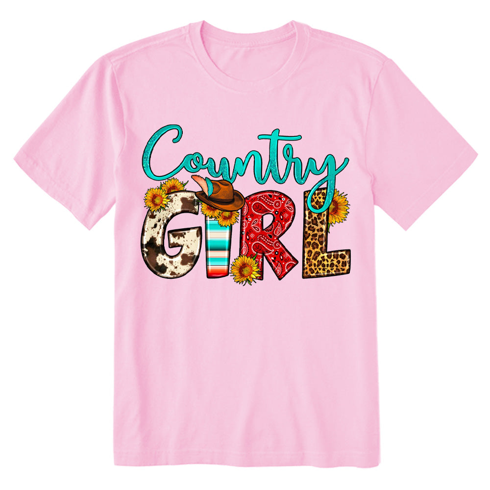 Country Girl With Cowboy Hat And Sunflowers T-shirt