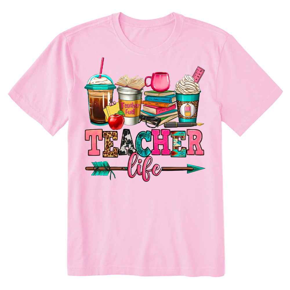 Teacher life coffee cups T-shirt