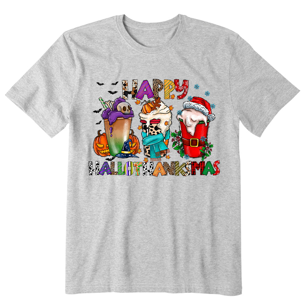 Happy Hallothanksmas Coffee T-shirt