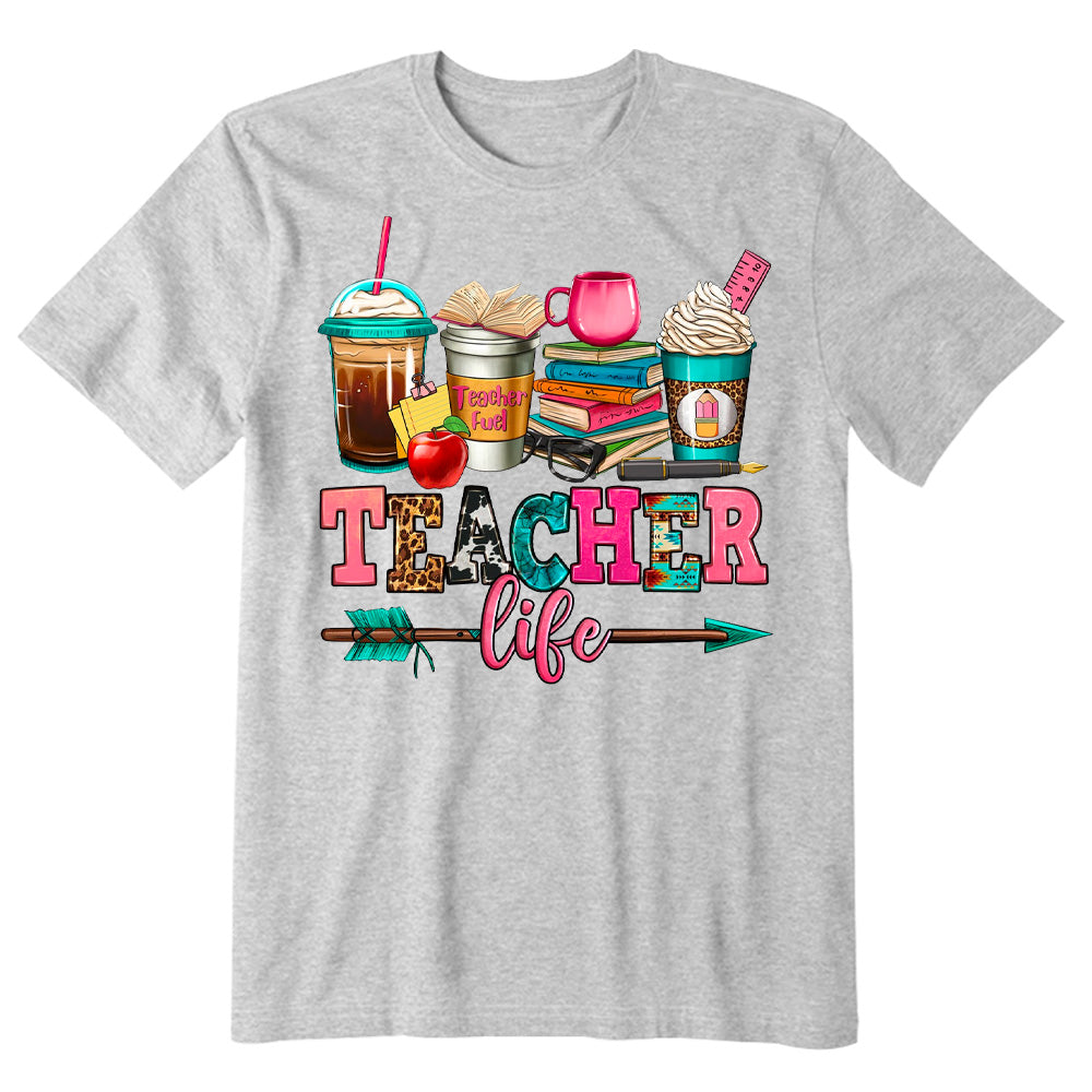 Teacher life coffee cups T-shirt