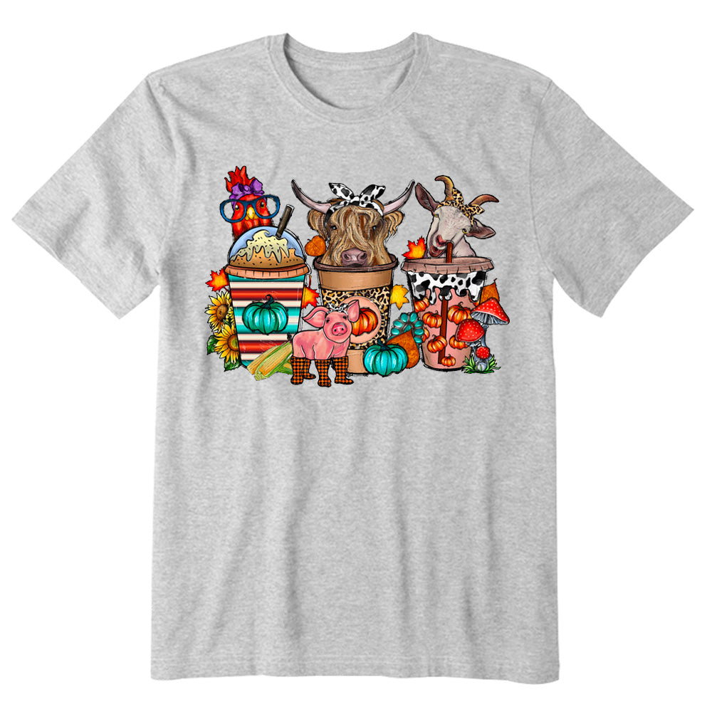 Pumpkin Spice Latte Fair Animals T-shirt