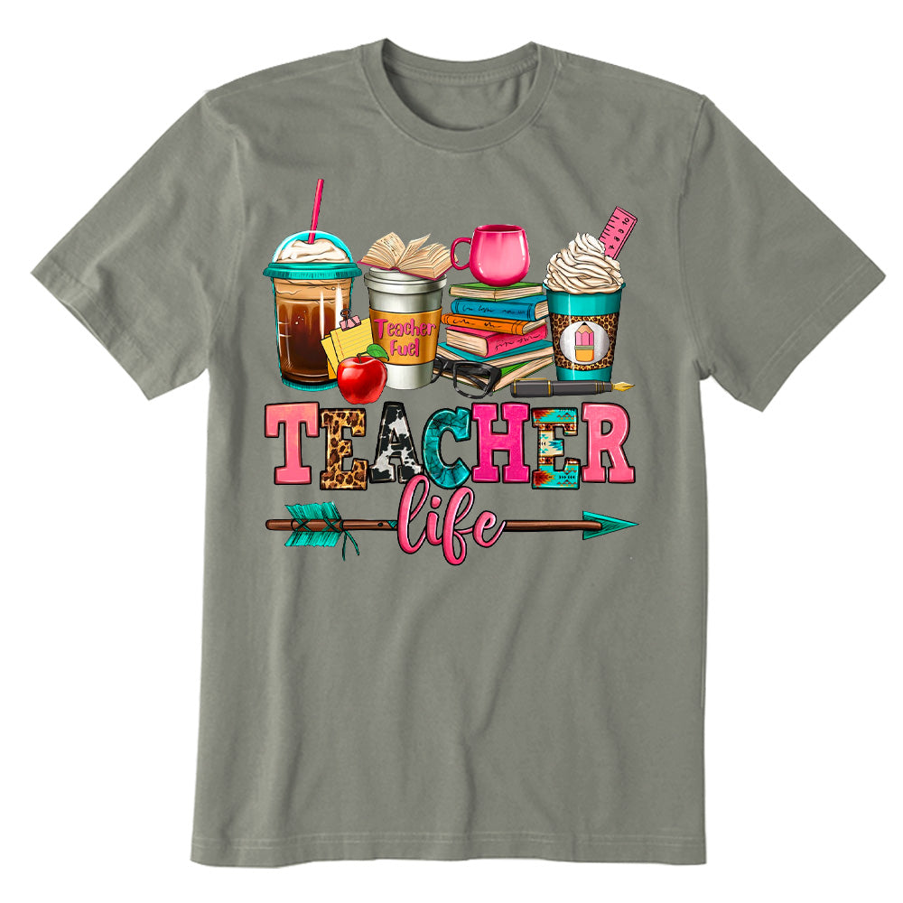 Teacher life coffee cups T-shirt