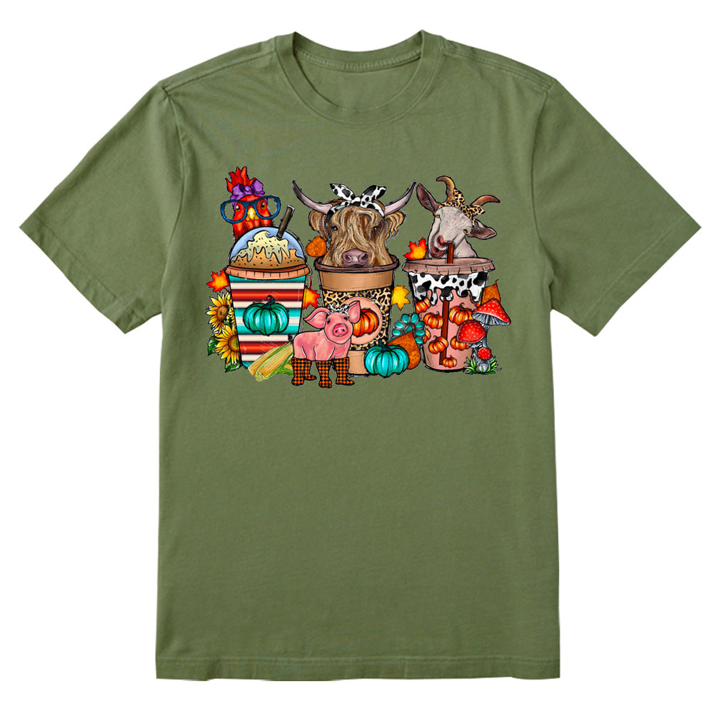 Pumpkin Spice Latte Fair Animals T-shirt