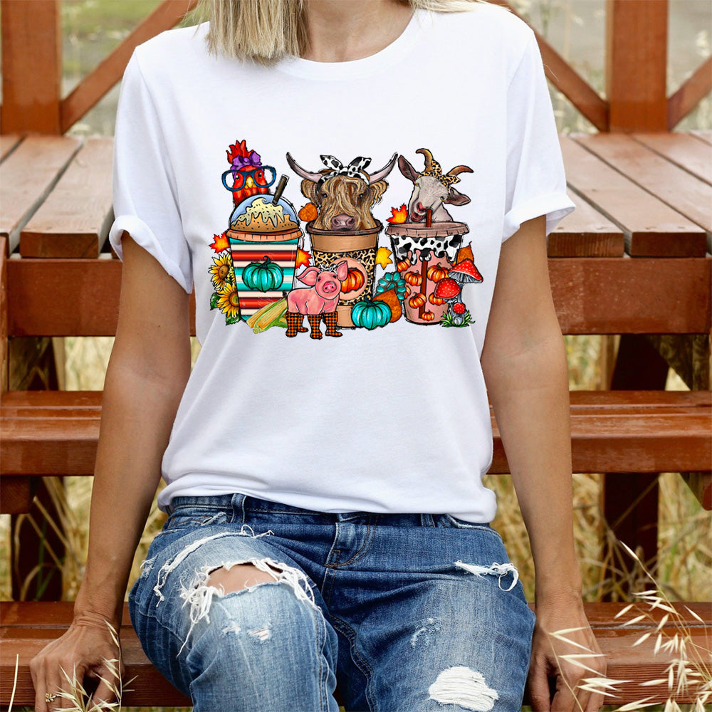 Pumpkin Spice Latte Fair Animals T-shirt