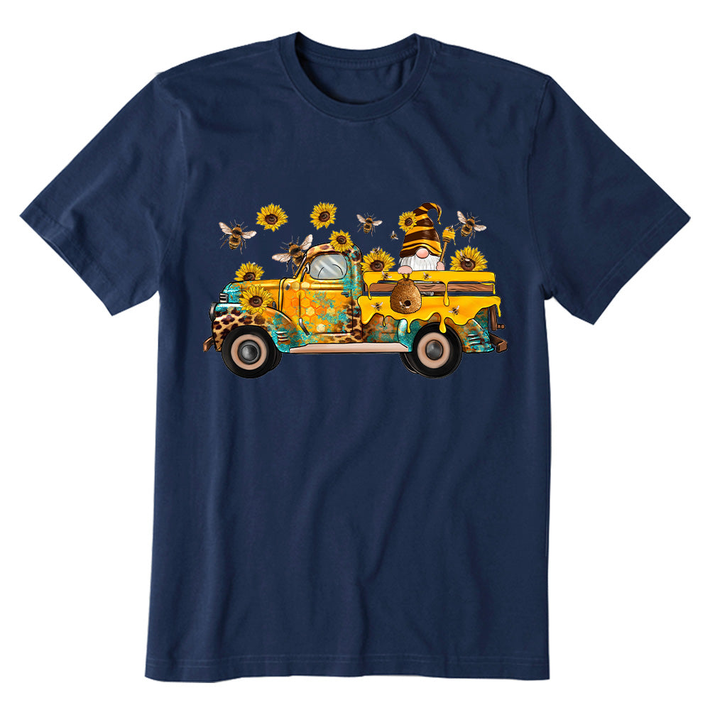 Gnomes Truck with Bee's and Sunflowers T-shirt