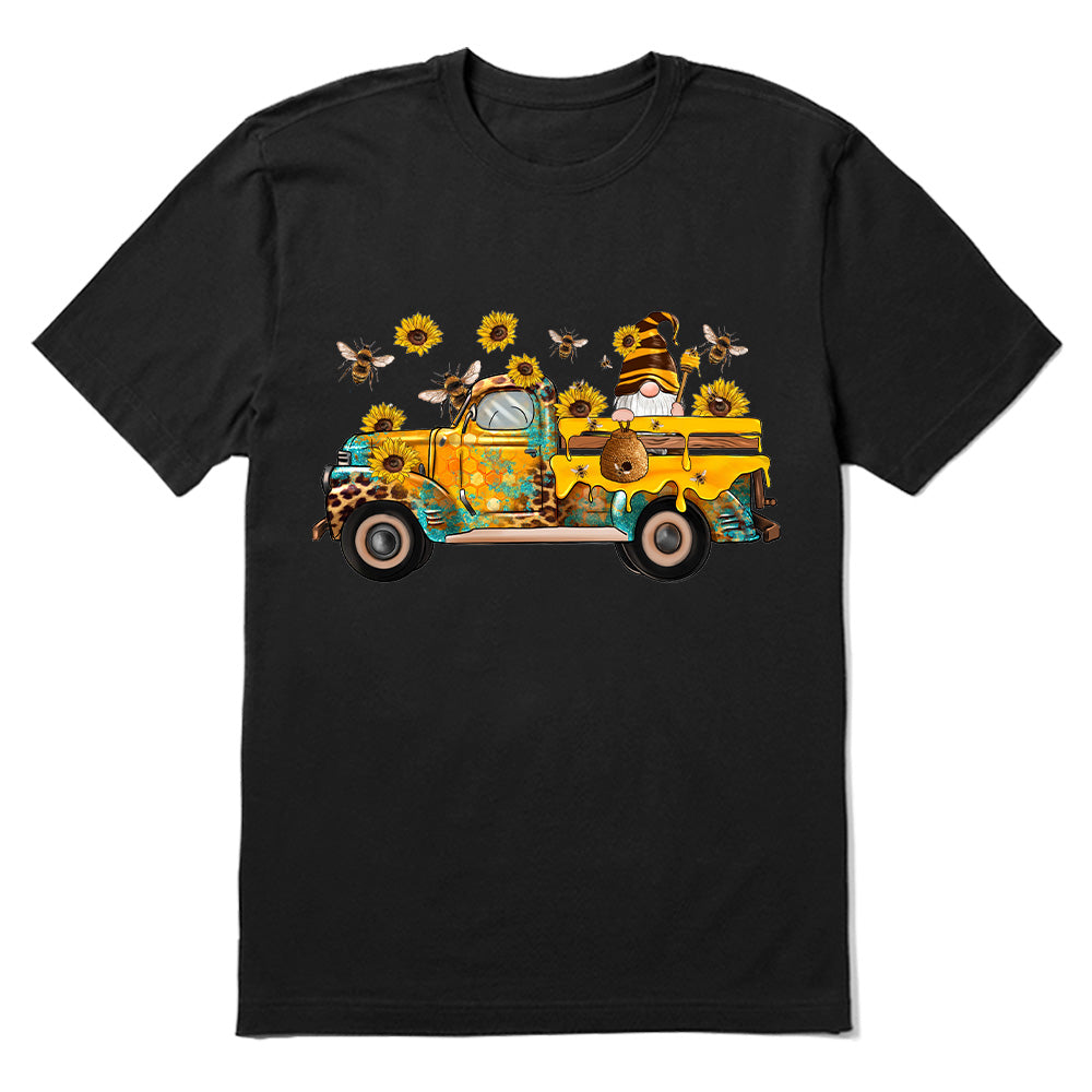 Gnomes Truck with Bee's and Sunflowers T-shirt