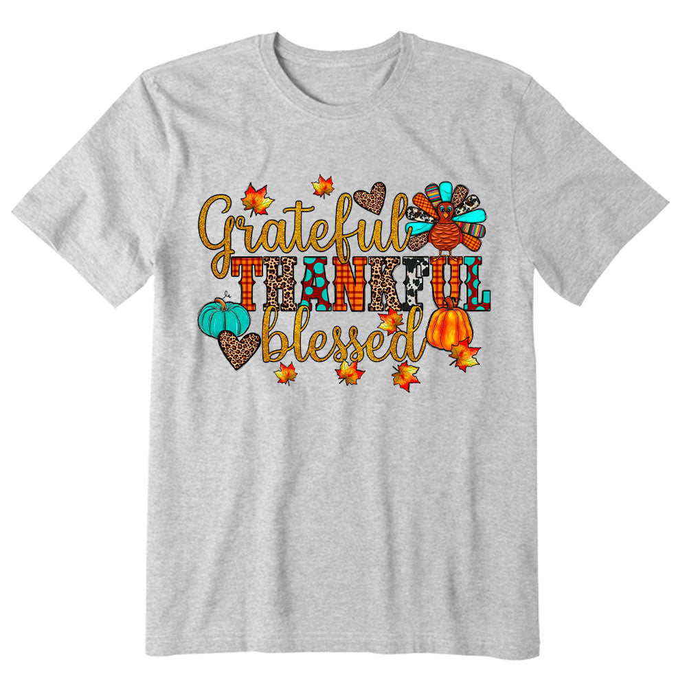 Grateful Thankful Blessed Thanksgiving T-shirt