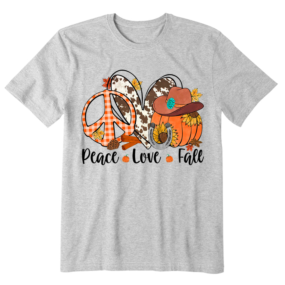 Peace Love Fall Pumpkin Sunflower Thanksgiving T-shirt