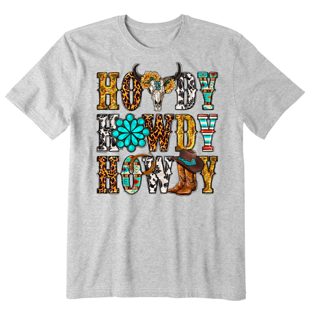 Howdy howdy howdy bull skull T-shirt