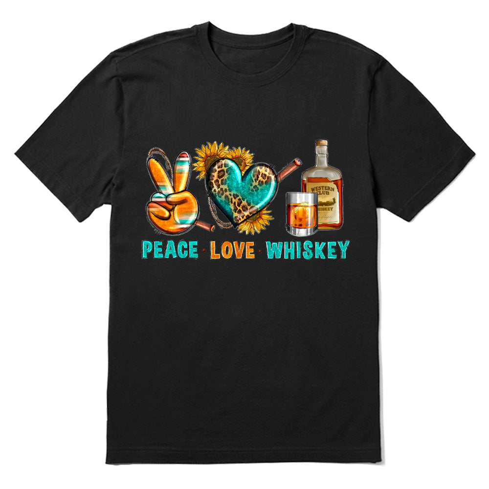 Peace love whiskey T-shirt