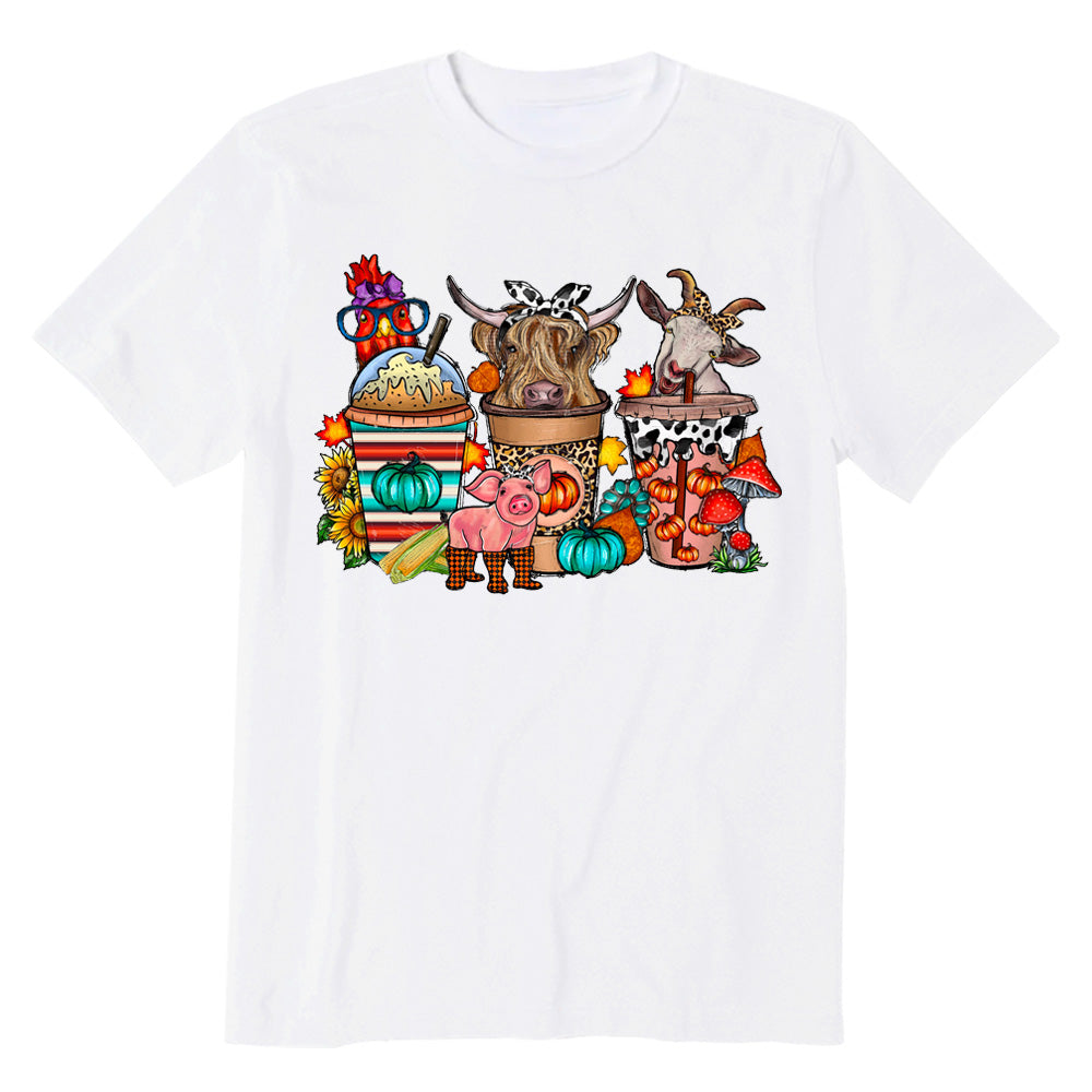 Pumpkin Spice Latte Fair Animals T-shirt