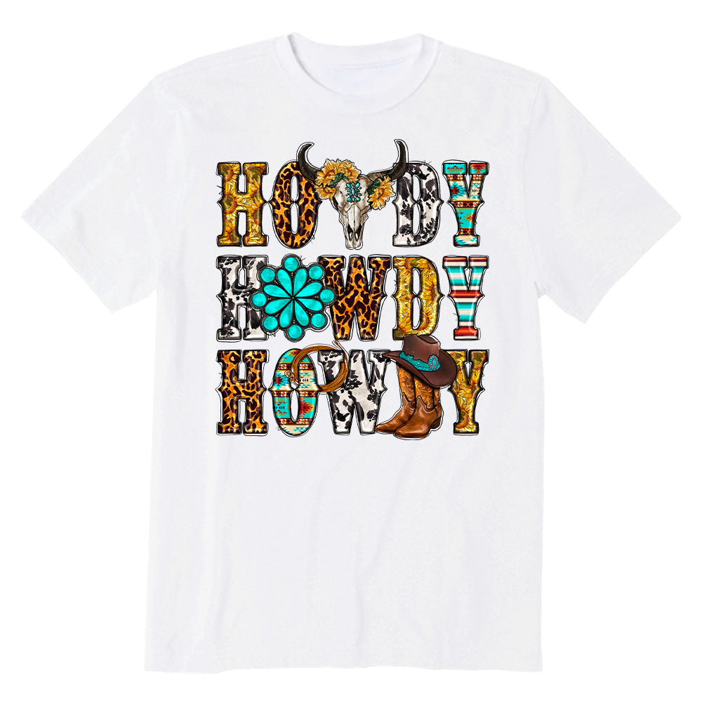 Howdy howdy howdy bull skull T-shirt