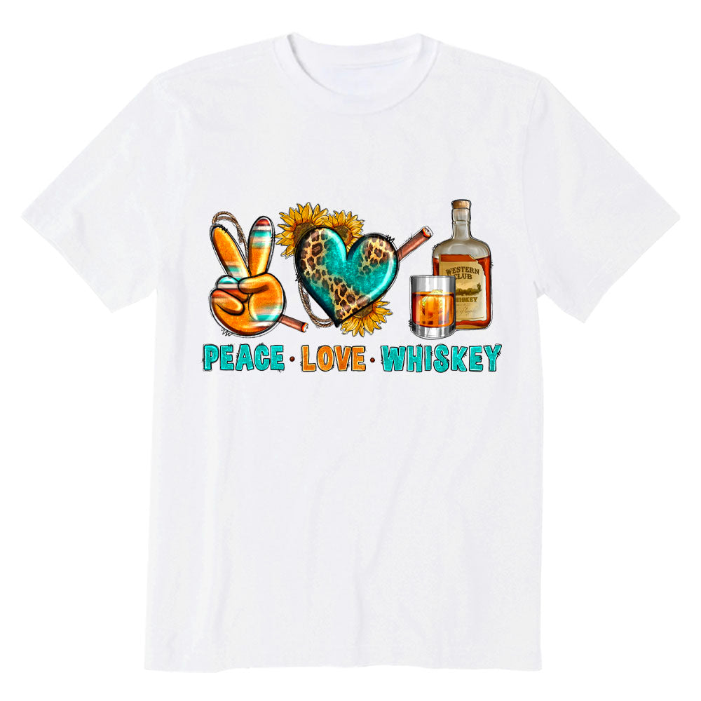 Peace love whiskey T-shirt