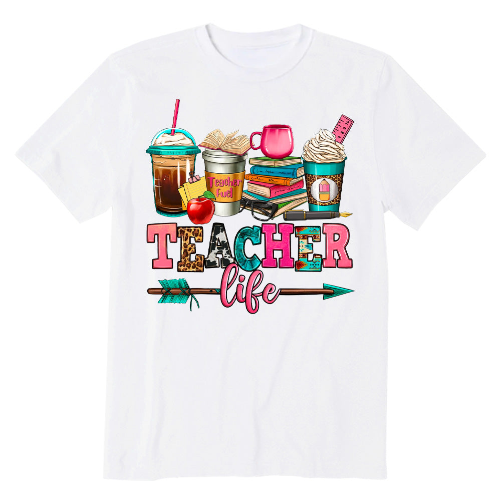 Teacher life coffee cups T-shirt