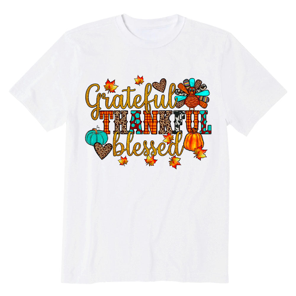 Grateful Thankful Blessed Thanksgiving T-shirt